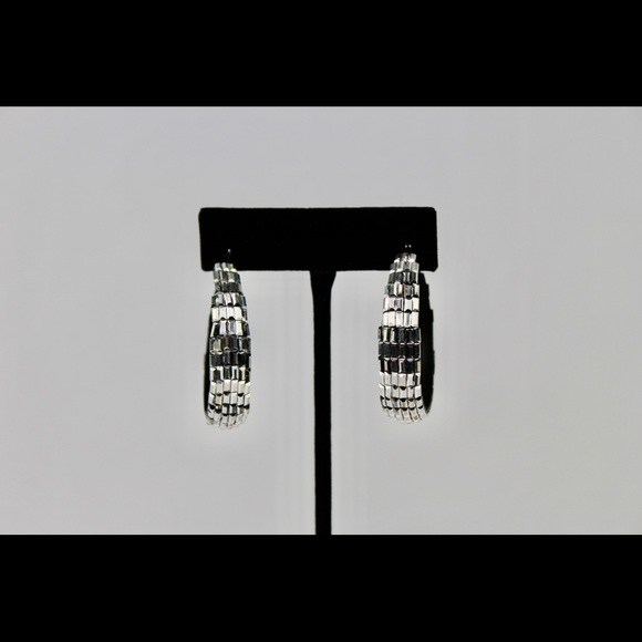 Silver Hoop Earrings - Picture 2 of 2